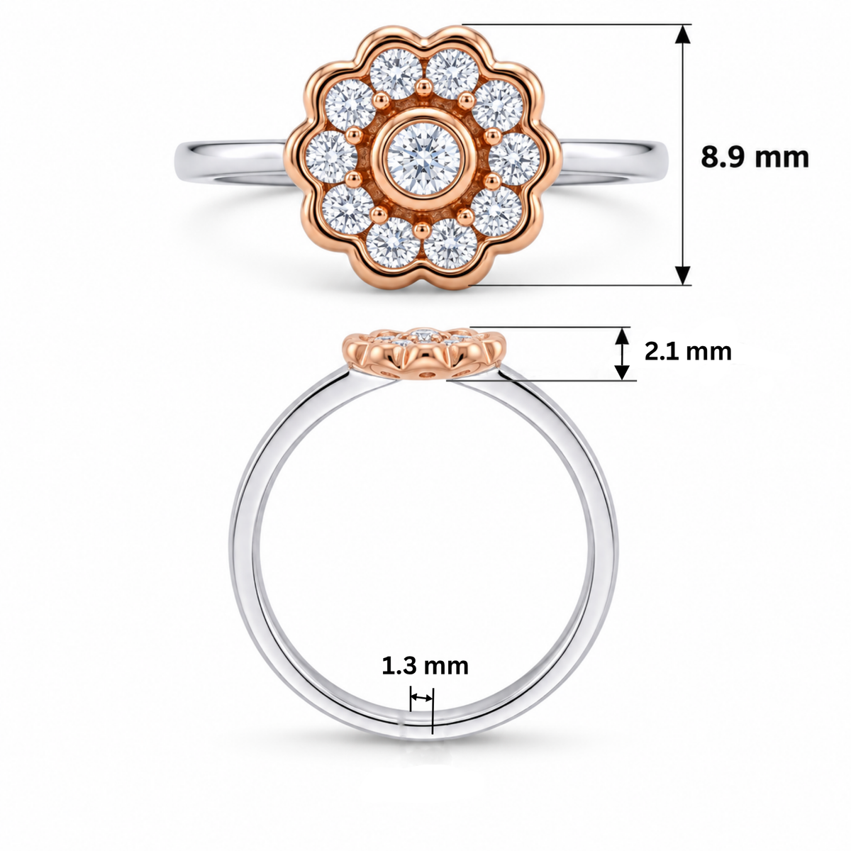 Nerissa Floral Lab Grown Diamond Ring
