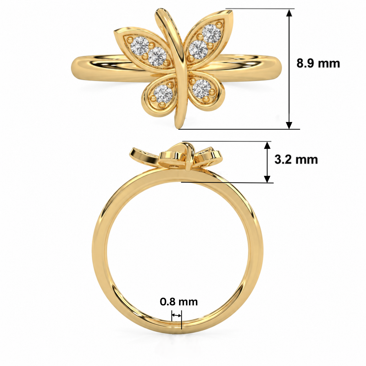 Enchanted Butterfly Lab Grown Diamond Ring