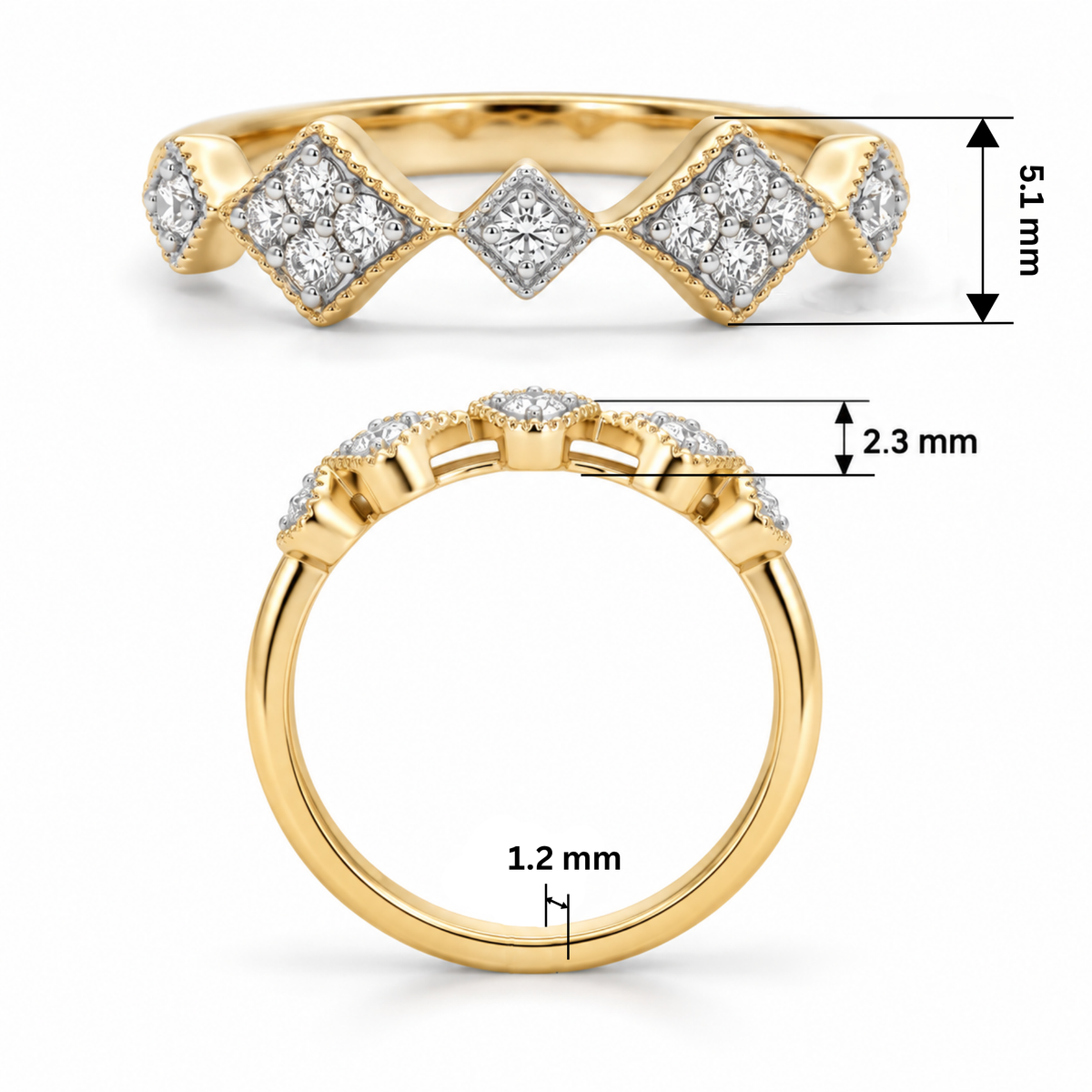 Solenne Rosette Lab Grown Diamond Ring