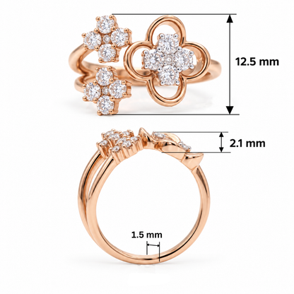 Nivara Triflora Lab Grown Diamond Ring