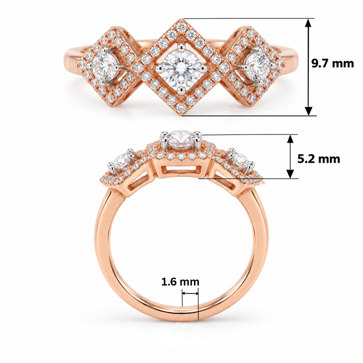 Lunessa Geo Lab Grown Diamond Ring
