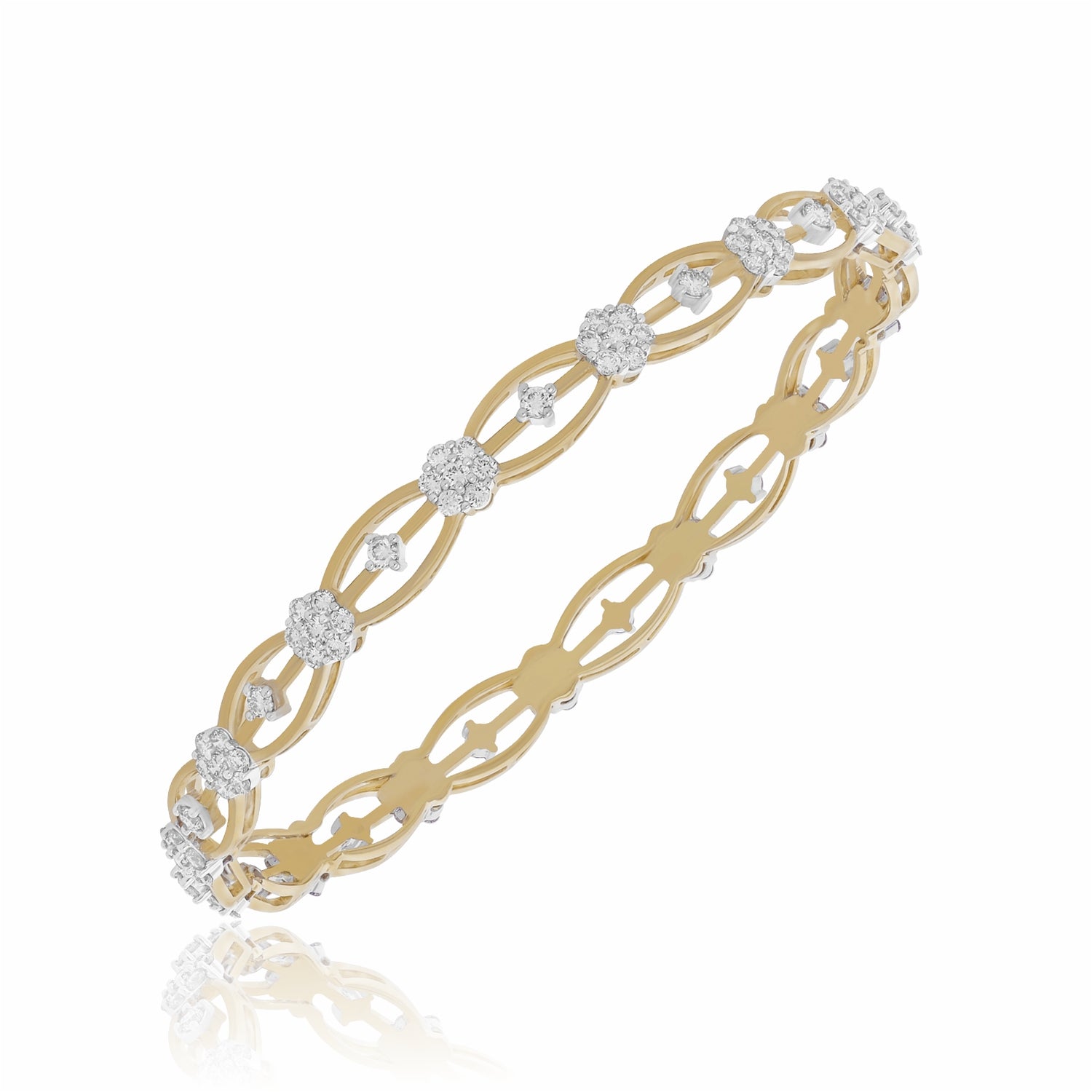 Golden Garland Lab Grown Diamond Bangle
