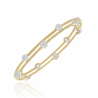 Gold bracelet with diamond accents on a white background