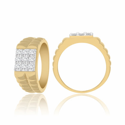 Ribbed Shank Lab Grown Diamond Ring