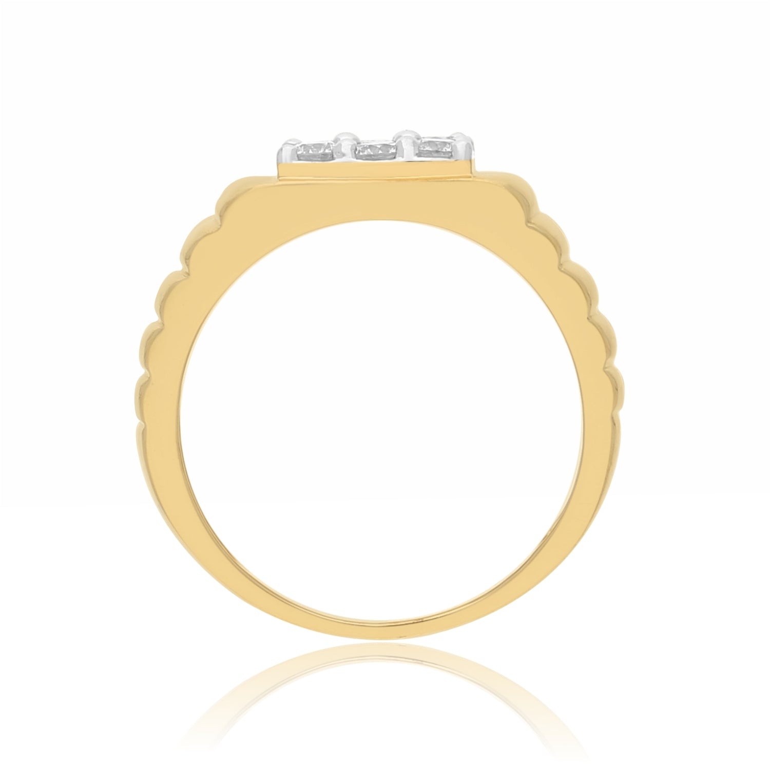 Ribbed Shank Lab Grown Diamond Ring