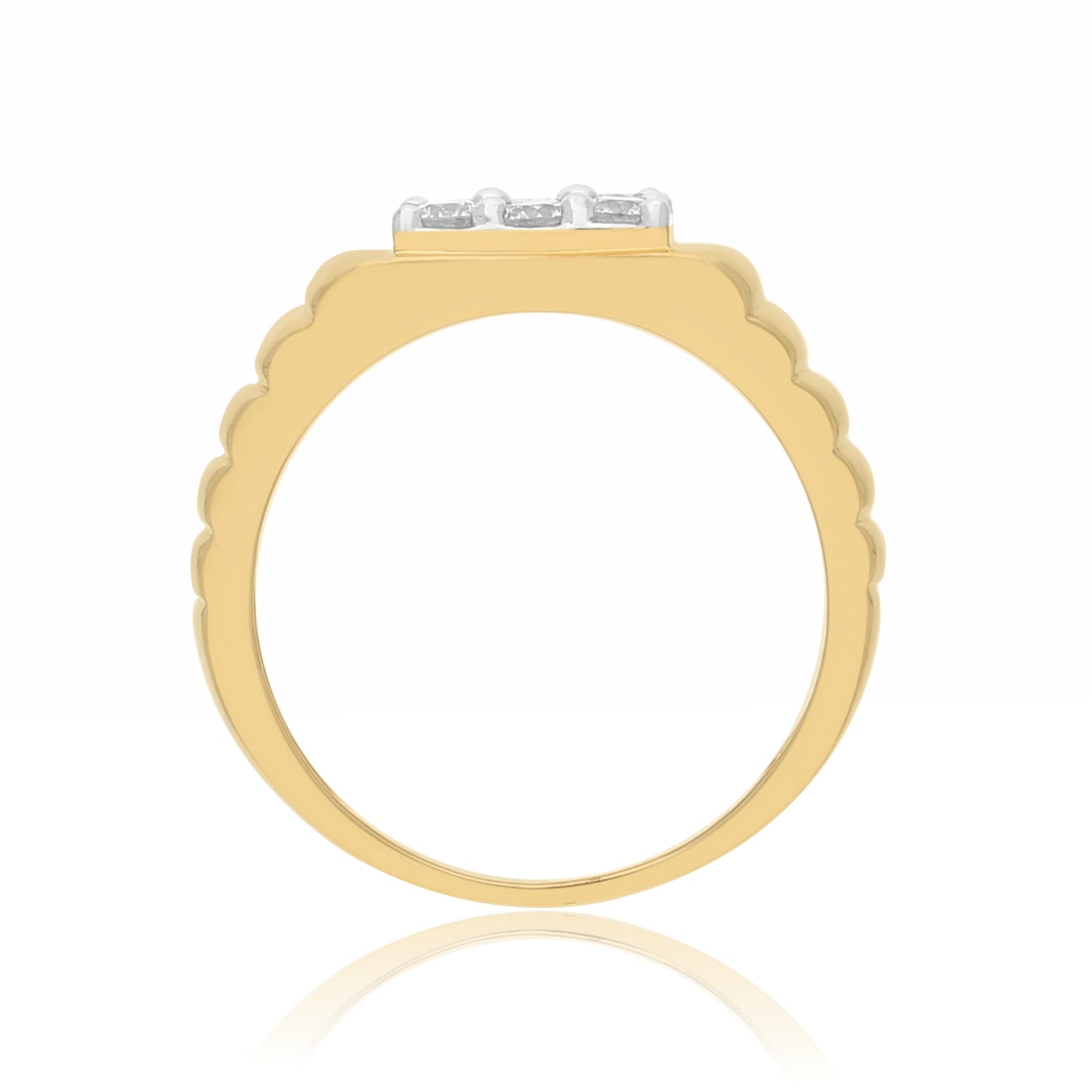 Ribbed Shank Lab Grown Diamond Ring