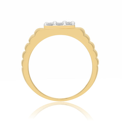 Ribbed Shank Lab Grown Diamond Ring