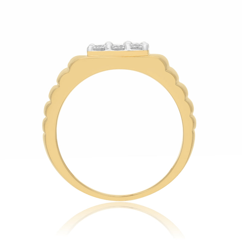 Ribbed Shank Lab Grown Diamond Ring