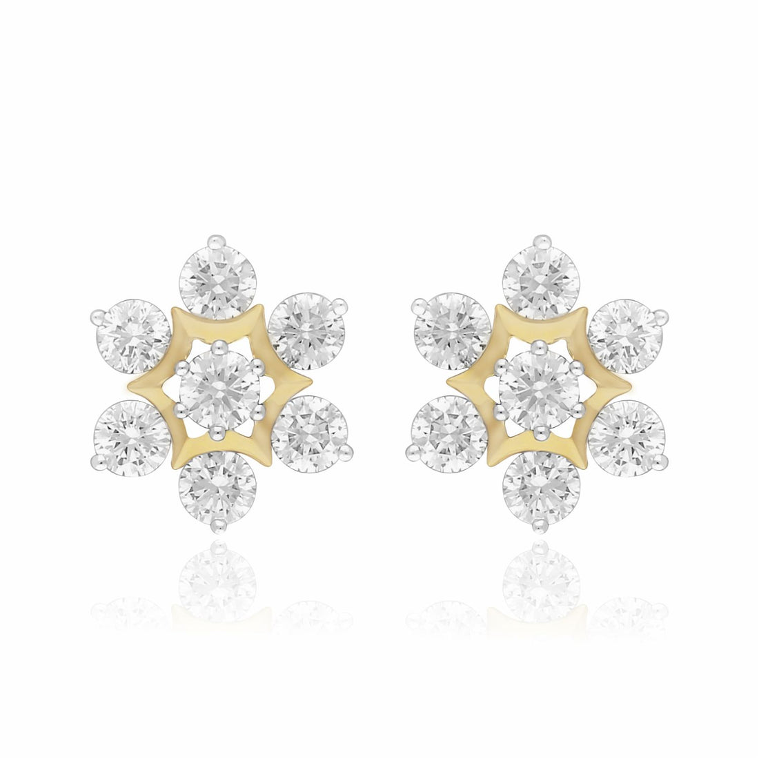 Golden Flower Lab Grown Diamond Earring