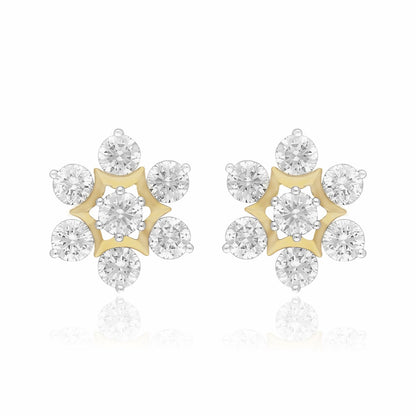 Golden Flower Lab Grown Diamond Earring