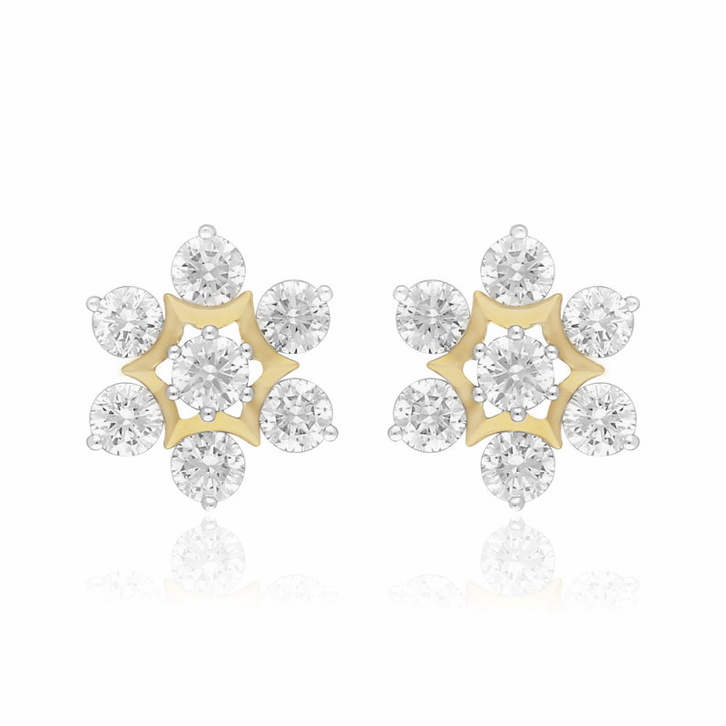 Golden Flower Lab Grown Diamond Earring