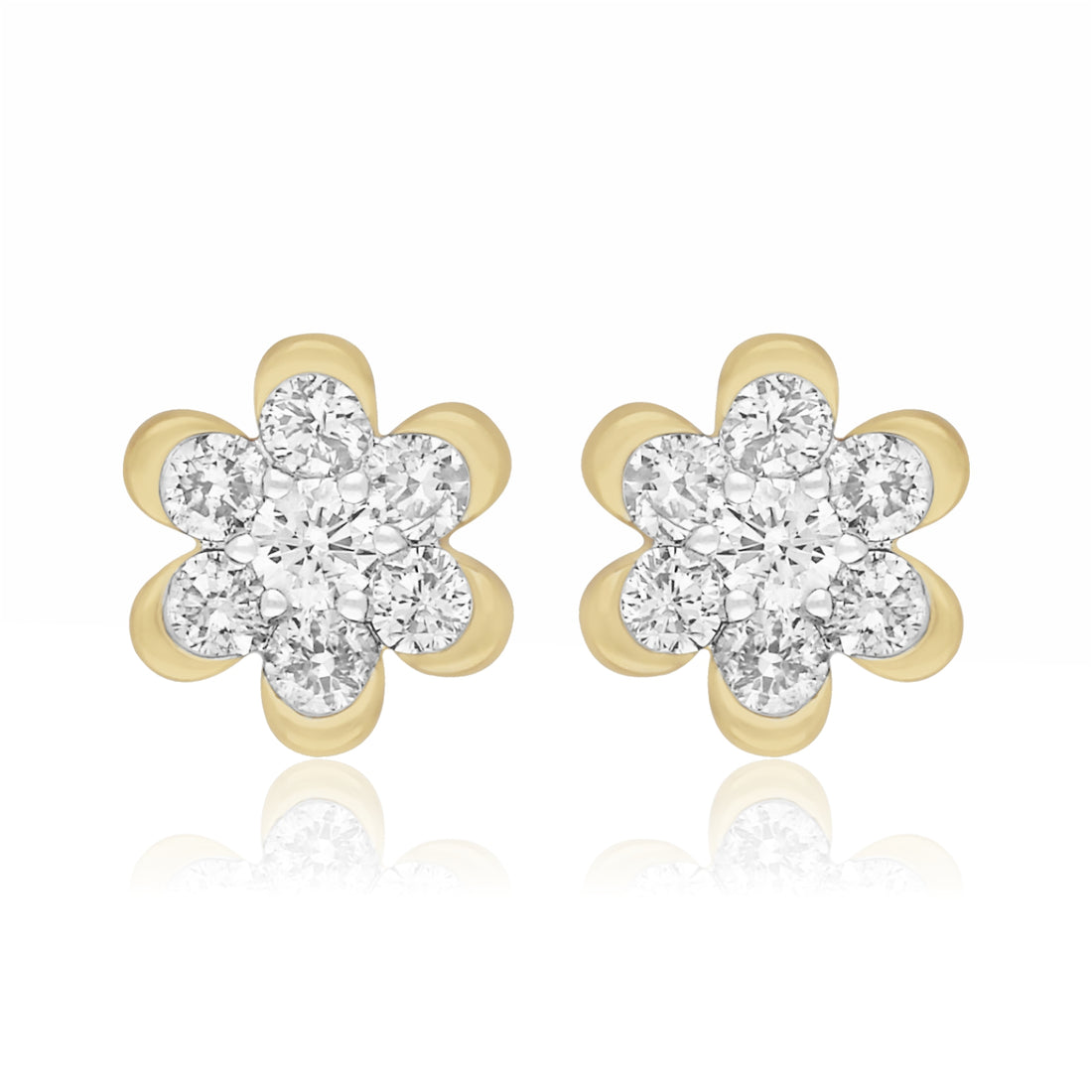 Golden Floret Lab Grown Diamond Earrings