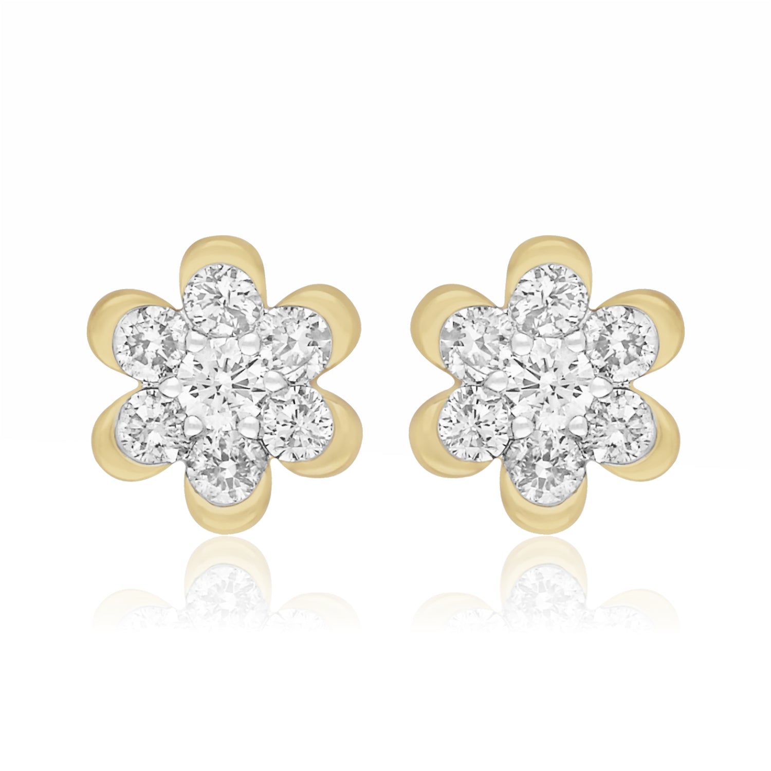 Golden Floret Lab Grown Diamond Earrings