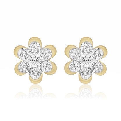 Golden Floret Lab Grown Diamond Earrings