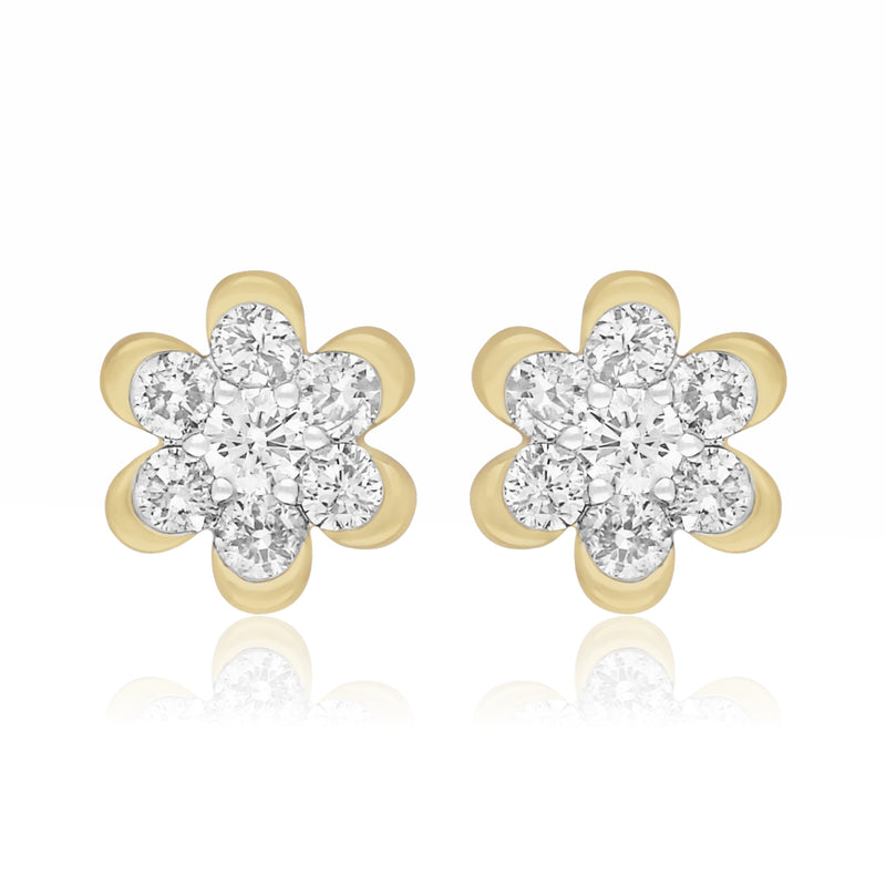 Golden Floret Lab Grown Diamond Earrings