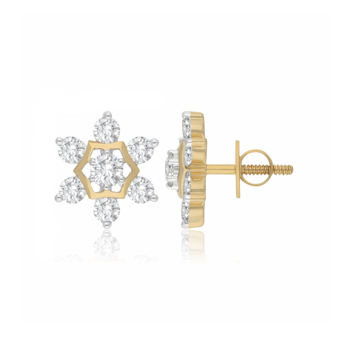 Golden Snowstar Lab Grown Diamond Earrings