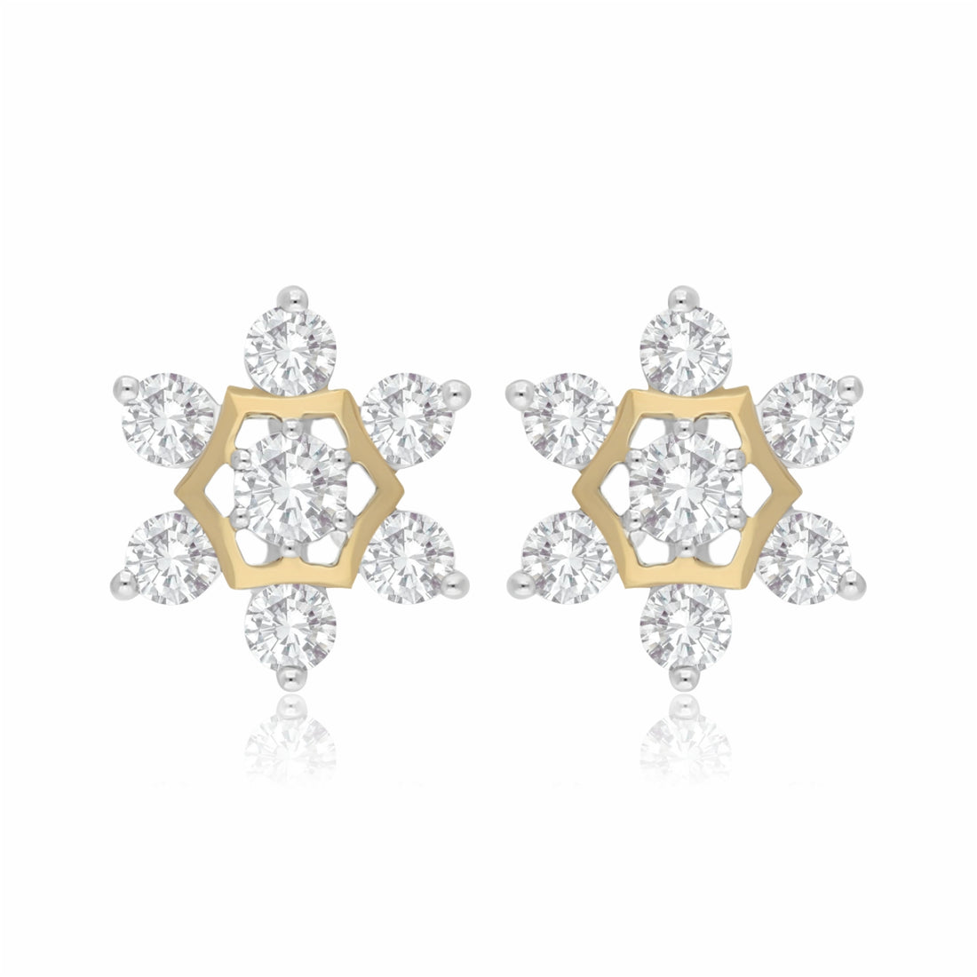 Golden Snowstar Lab Grown Diamond Earrings