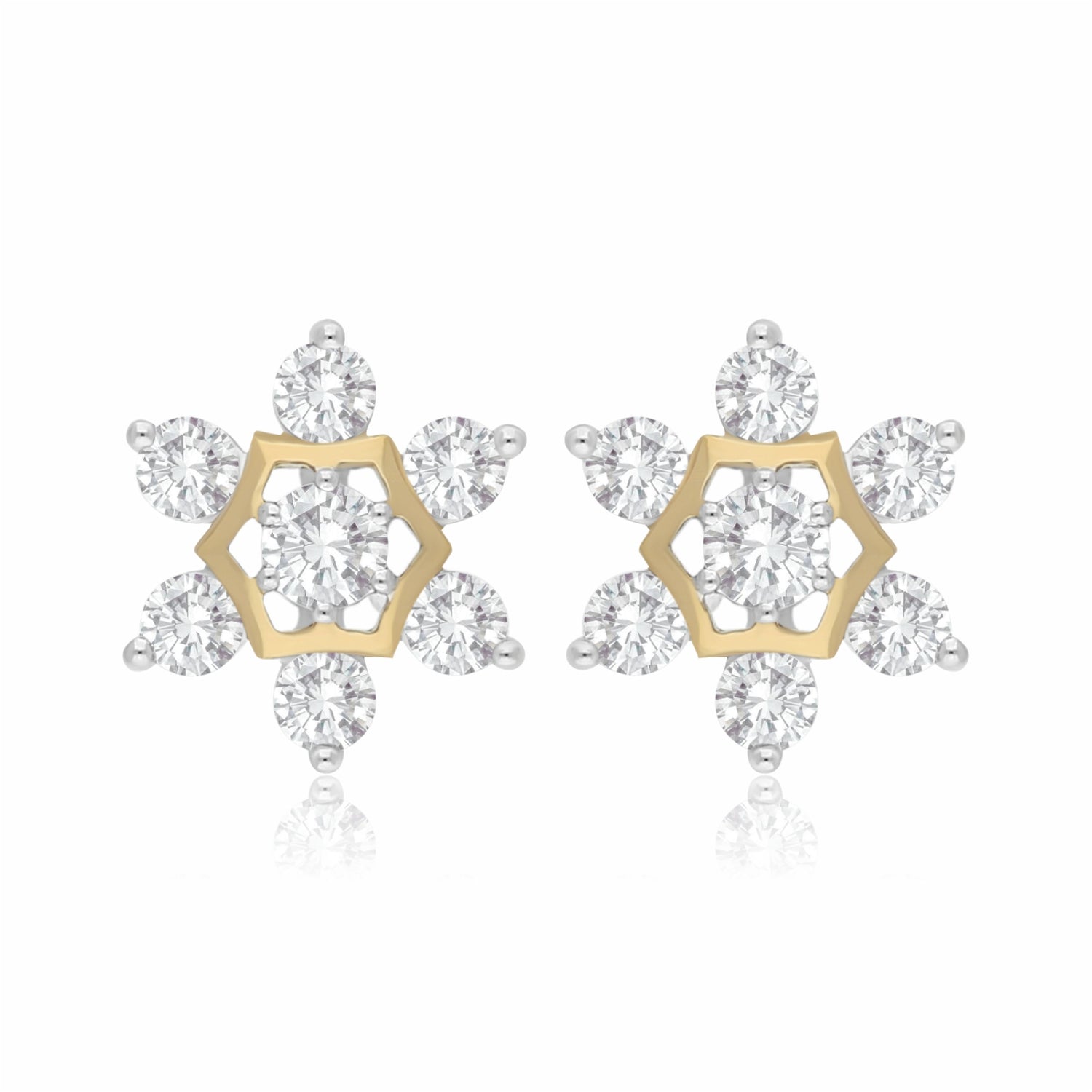 Golden Snowstar Lab Grown Diamond Earrings