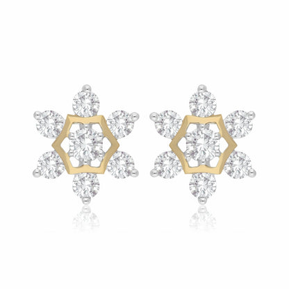 Golden Snowstar Lab Grown Diamond Earrings