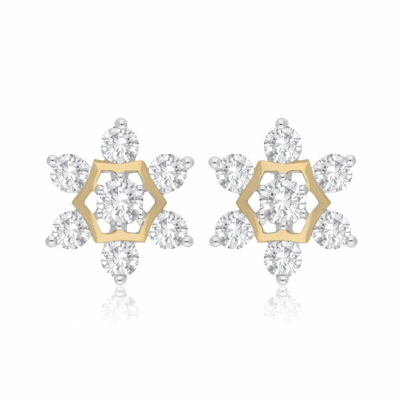 Golden Snowstar Lab Grown Diamond Earrings