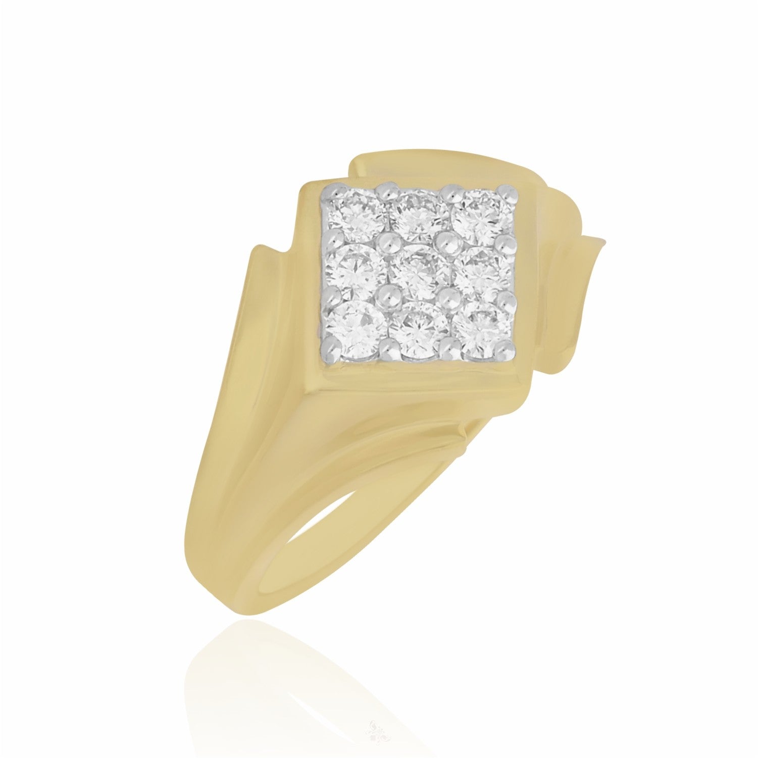 Radiant Plaza Cluster Lab Grown Diamond Ring