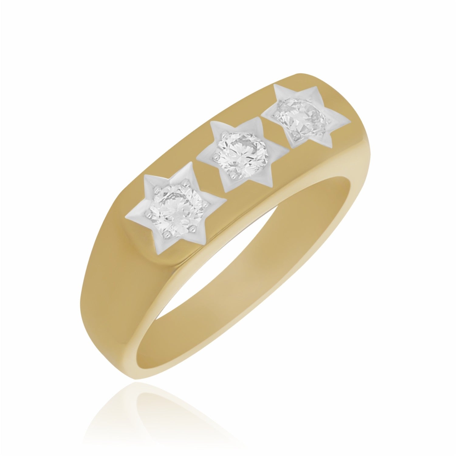Triple Star Glow Lab Grown Diamond Ring