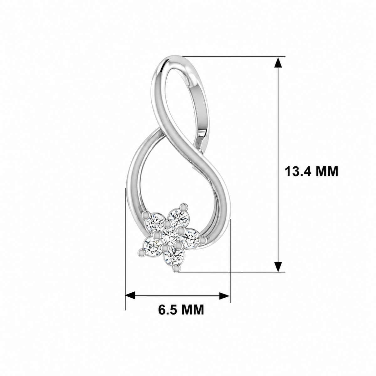 Zaya Bloom Platinum Plated Lab Grown Diamond Pendant