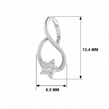 Zaya Bloom Platinum Plated Lab Grown Diamond Pendant