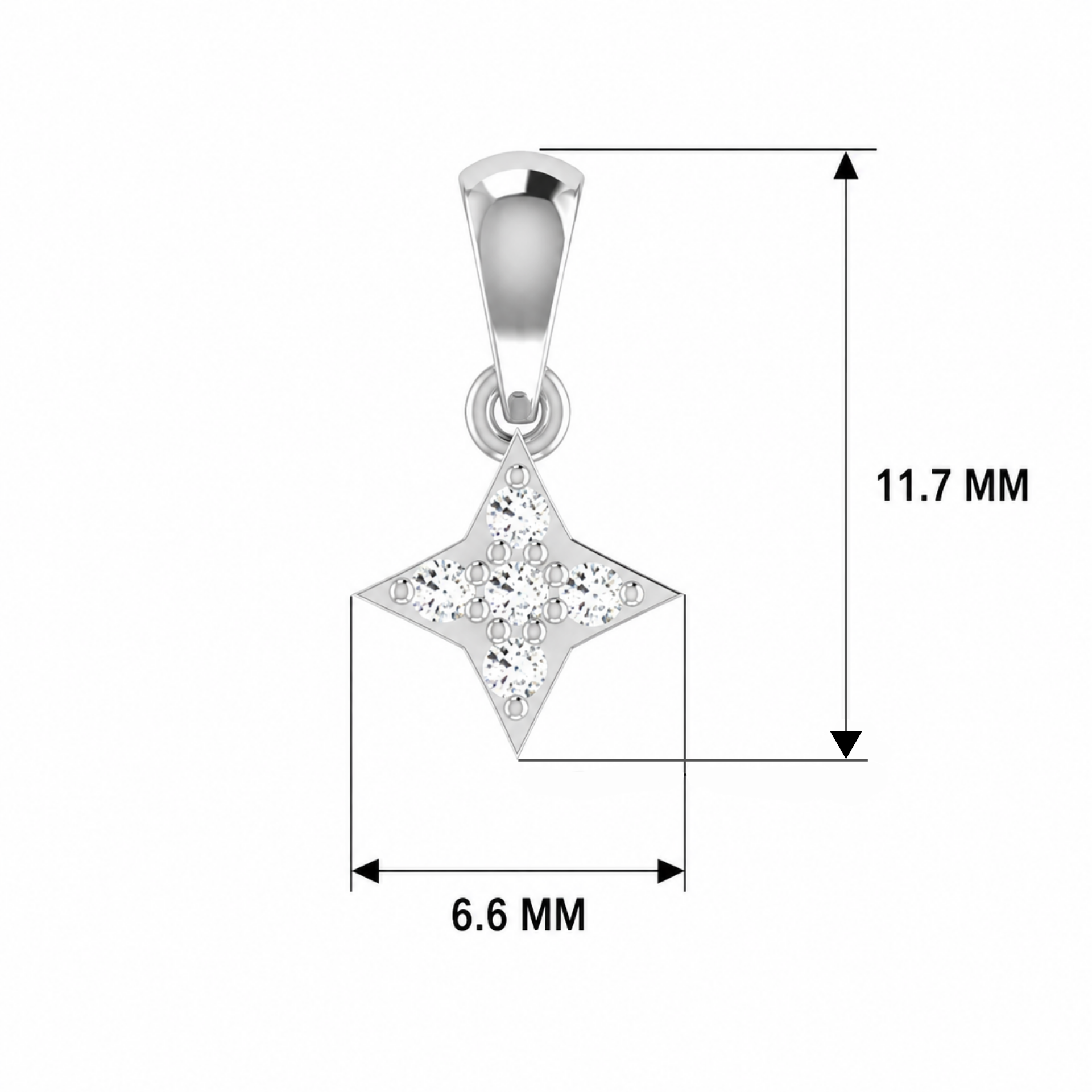 Kira Platinum Plated Lab Grown Diamond Pendant