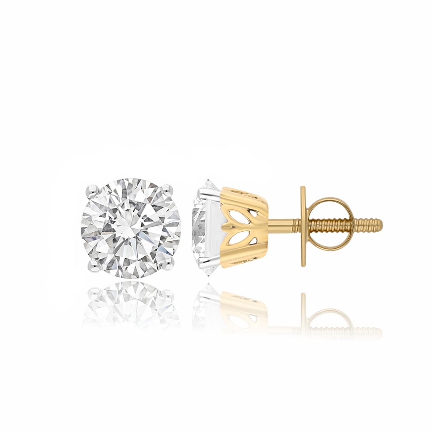 Precision Shine Solitaire Lab Grown Diamond Earrings
