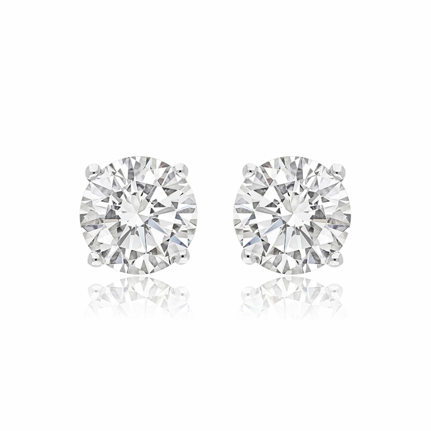 Precision Shine Solitaire Lab Grown Diamond Earrings