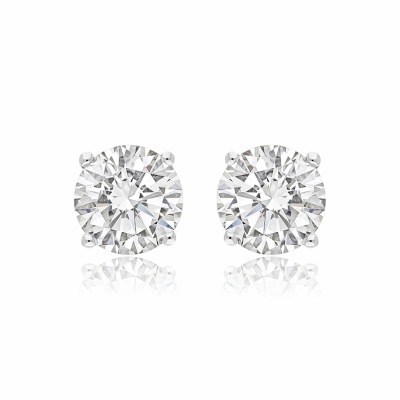 Precision Shine Solitaire Lab Grown Diamond Earrings