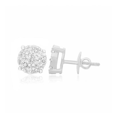 Golden Light Lab Grown Diamond Cluster Earrings