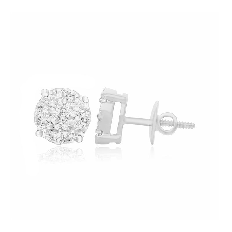 Golden Light Lab Grown Diamond Cluster Earrings