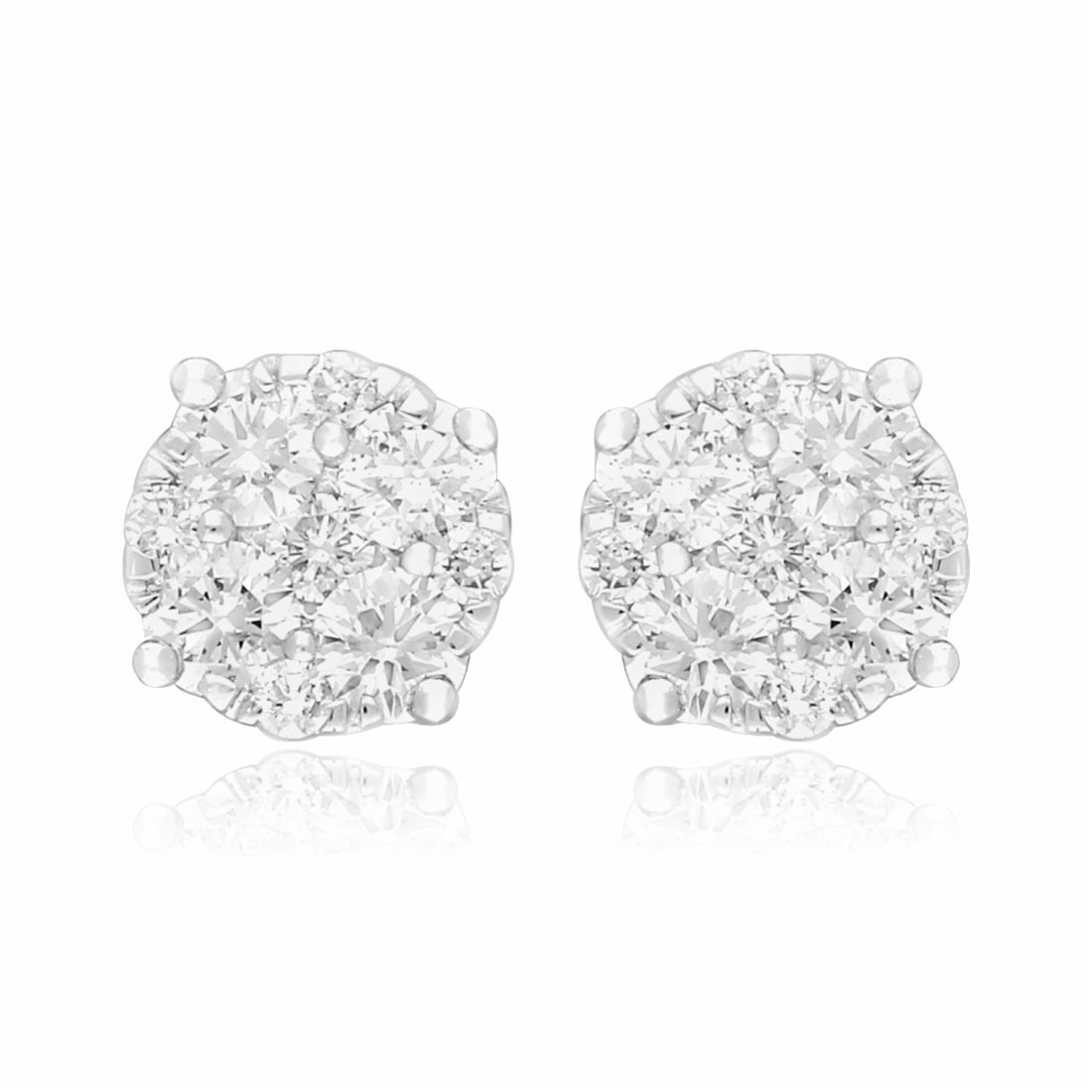 Golden Light Lab Grown Diamond Cluster Earrings