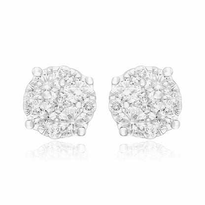 Golden Light Lab Grown Diamond Cluster Earrings