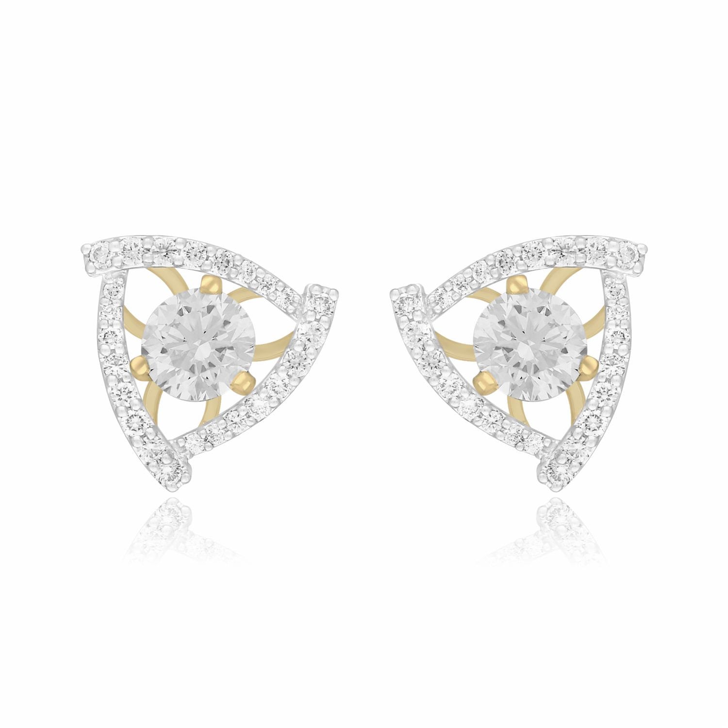 Aurora Triad Solitaire Lab Grown Diamond Earrings