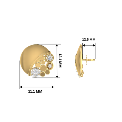 Orbital Array Studs Gold Plated Lab Grown Diamond Earrings