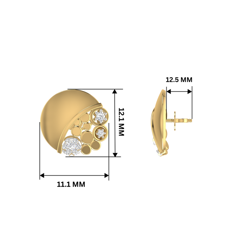 Orbital Array Studs Gold Plated Lab Grown Diamond Earrings