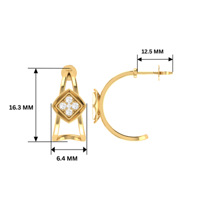 Nova Cage Studs Gold Plated Lab Grown Diamond Earrings