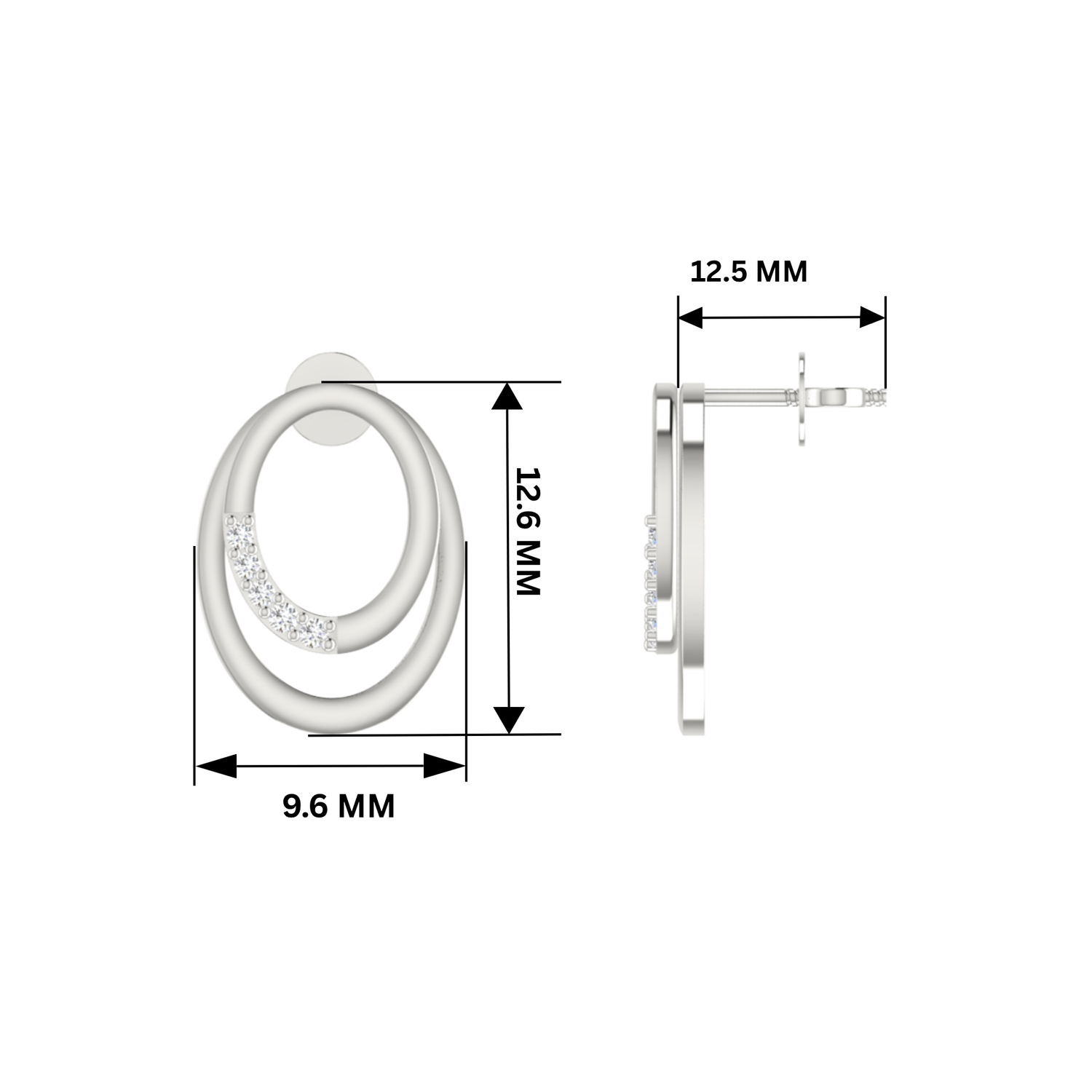 Mobius Loop Platinum Plated Lab Grown Diamond Earrings