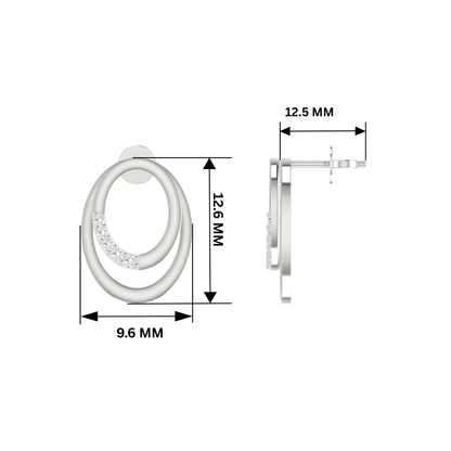 Mobius Loop Platinum Plated Lab Grown Diamond Earrings