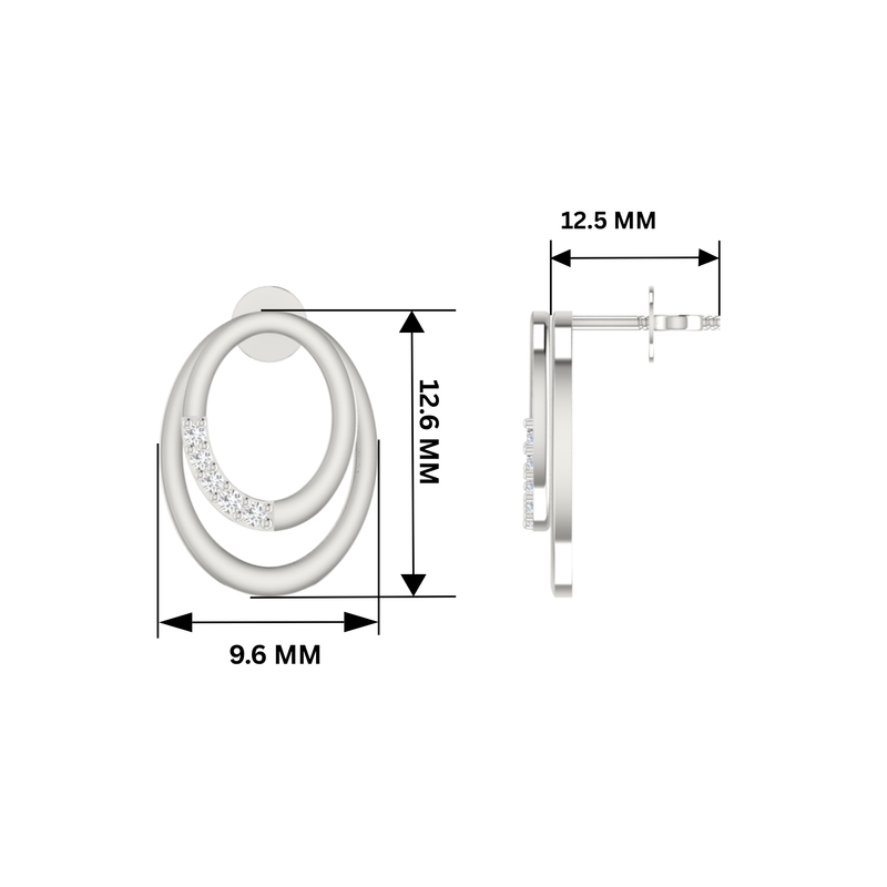 Mobius Loop Platinum Plated Lab Grown Diamond Earrings