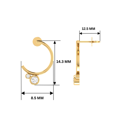 Lunar Orbiters Gold Plated Lab Grown Diamond Earrings