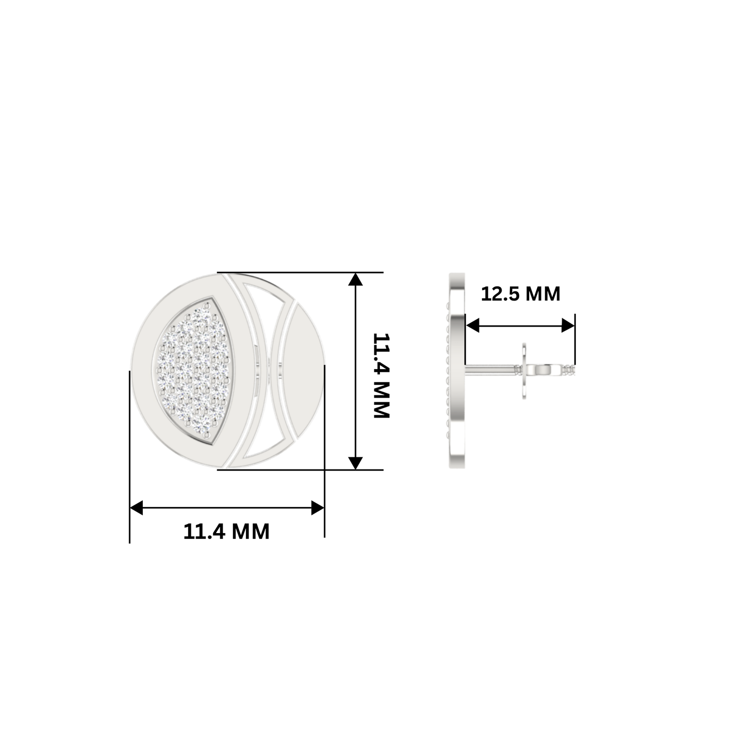 Orbit Phase Platinum Plated Lab Grown Diamond Earrings