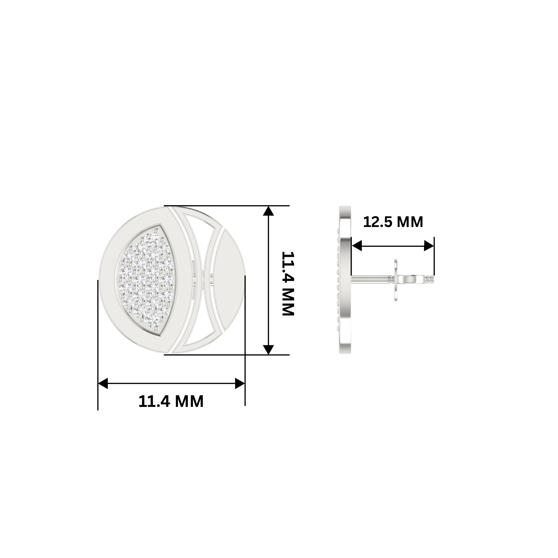 Orbit Phase Platinum Plated Lab Grown Diamond Earrings