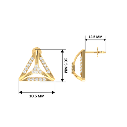 Equilibrium Hex Gold Plated Lab Grown Diamond Earrings
