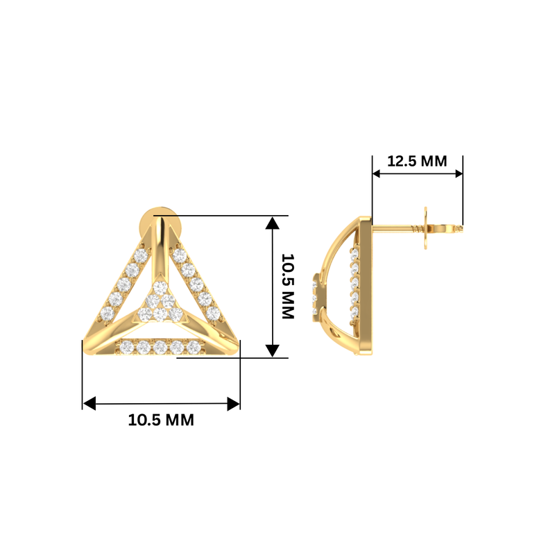 Equilibrium Hex Gold Plated Lab Grown Diamond Earrings