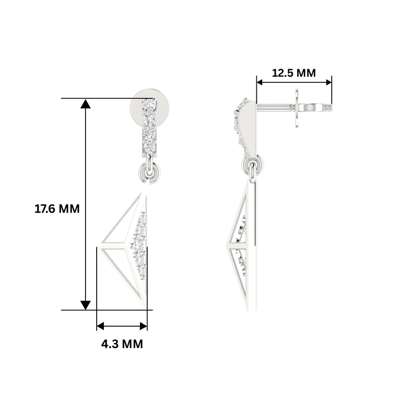 Triangle Drift Platinum Plated Lab Grown Diamond Earrings