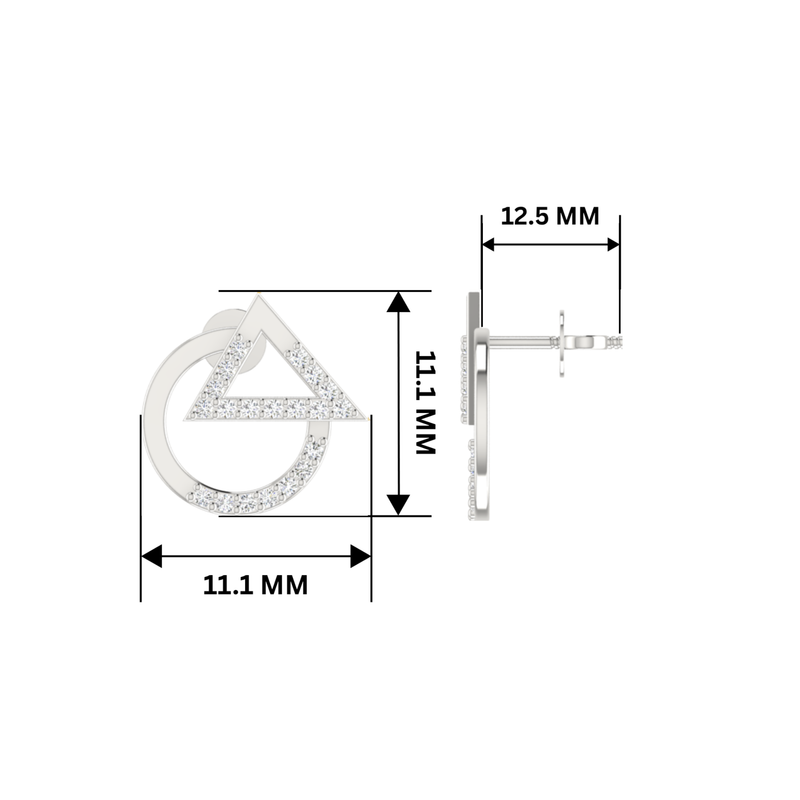 Acute Frame Platinum Plated Lab Grown Diamond Earrings